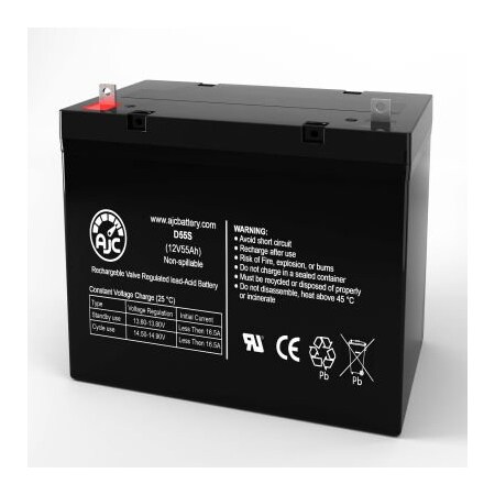 Battery Clerk AJC Electric Mobility 2 Seat Cycle Chair 22NF Wheelchair Replacement Battery 55Ah, 12V AJC-D55S-J-2-196607